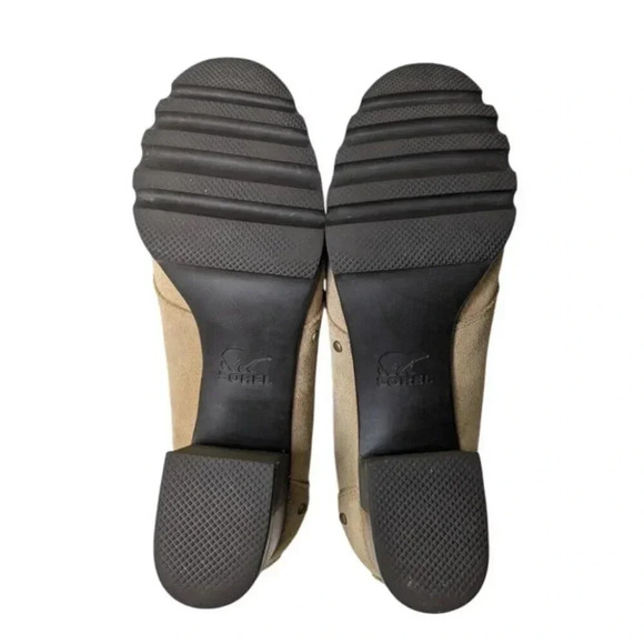 Sorel Addington Chelsea Suede Womens Block Heel Boot Tan Beach/Cordovan Size 9 - Picture 10 of 12